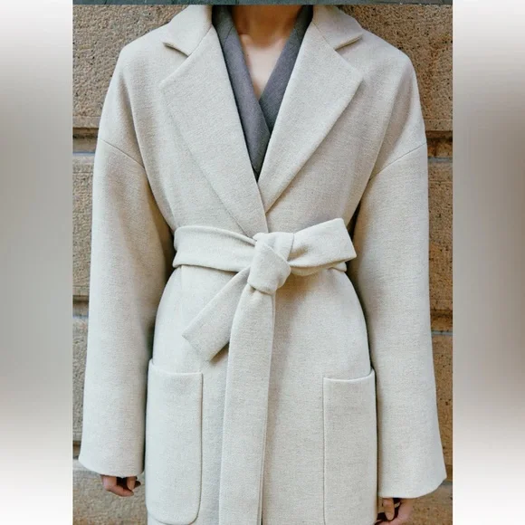 ZARA BELTED WRAP COAT ZW COLLECTION - Picture 2 of 9